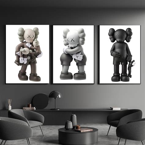 Decorative Hypebeast Art, Kaws Poster Set of 3, Hypebeast Kaws Figure ...