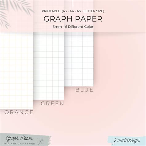 6 Digital Graph Paper Bundle, Digital Notebook Paper Templates | Printable Colored Graph Paper ...