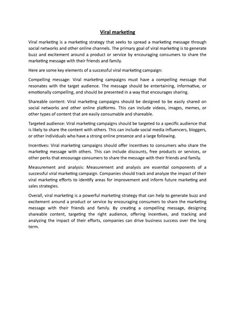 Viral marketing - Viral marketing Viral marketing is a marketing ...