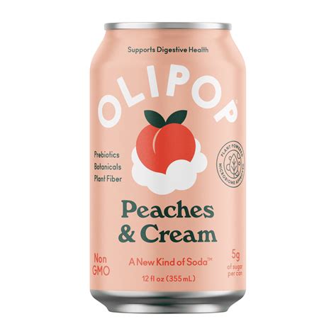 OLIPOP Prebiotic Soda Peaches and Cream 12 fl oz Refrigerated Gut ...