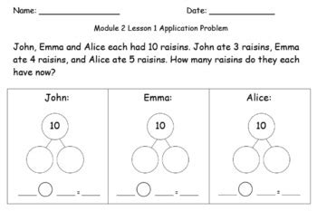 Engage NY Eureka Math Application Problems 1st Grade Module 2 (with ...