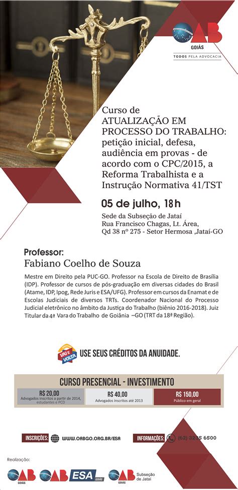 05/07 JATAÍ - CURSO DE ATUALIZAÇÃO EM PROCESSO DO TRABALHO : PETIÇÃO ...