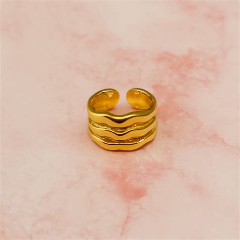 Premium 18k Heavy Fold Plated Adjustable Ring – krystall.in