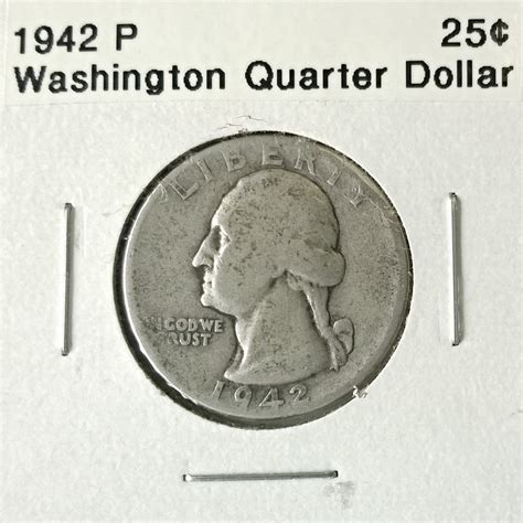 1942 P Washington Quarter Dollar - 4 Photos! - For Sale, Buy Now Online ...