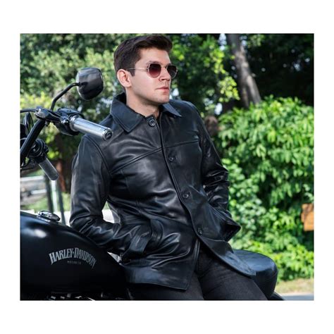Buy TLC Black Leather Trench Coat Mens - Real Leather Trench Coat for ...