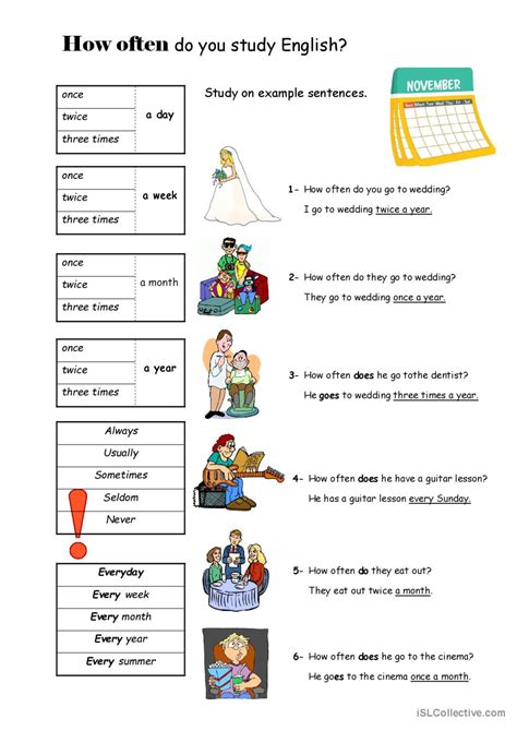 HOW OFTEN...?: Deutsch DAF Arbeitsblätter pdf & doc