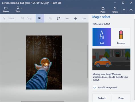 How to Remove Image Background using Paint 3D in Windows 10?