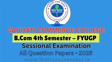 Gauhati Commerce College B.Com 4th Sem. 2025 Sessional Question Papers ...