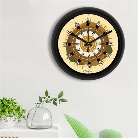 "Cyclist"Designer Round Analog Black Wall Clock - eCraftIndia Online