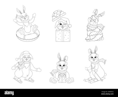 Rabbit coloring pages Stock Vector Images - Alamy