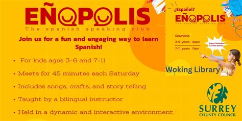 Spanish Kids Club for 3-6 year olds at Woking Library!, Woking Library ...