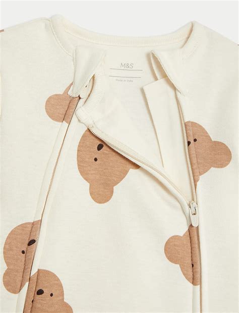 Buy Pure Cotton Striped 2.5 Tog Sleepsuit (0-3 Yrs) at Marks & Spencer