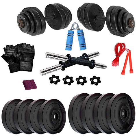 Bodyfit Home Gym Adjustable Dumbells – 10 Kg (Black) – Sportswing.in