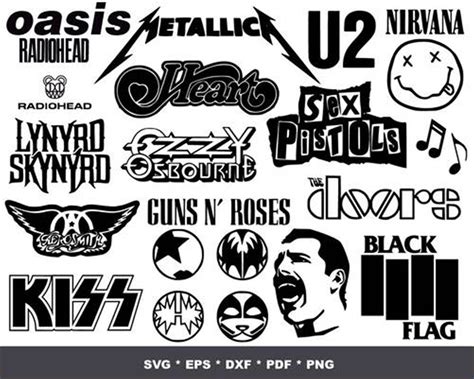 400Rock Band Logo Bundle Svg, Rock Music Svg, Rock and Roll | Inspire ...