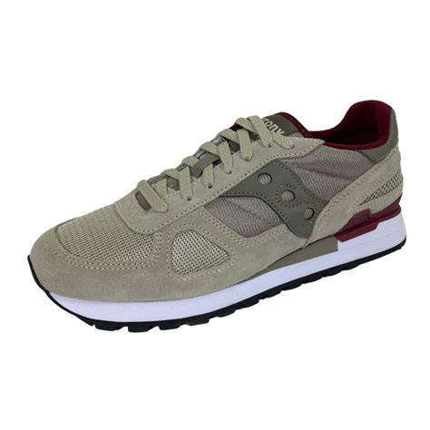 D87 sneakers uomo SAUCONY SHADOW beige/bordeaux shoes men
