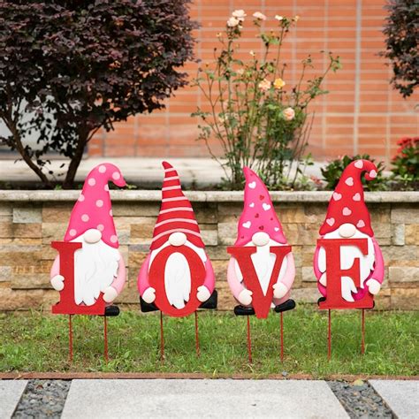 Glitzhome 24-in H Valentine's Day Yard Stake 2005000057 at Lowes.com