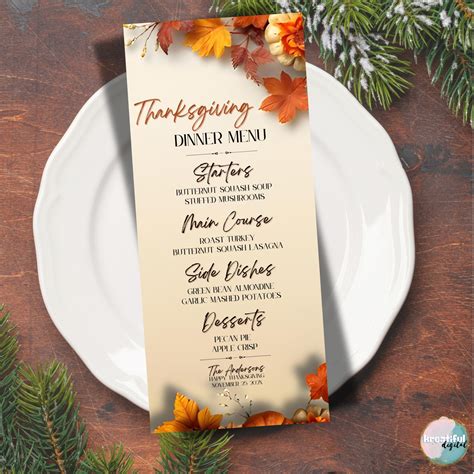 Editable Thanksgiving Dinner Menu, Printable Thanksgiving, Thanksgiving ...