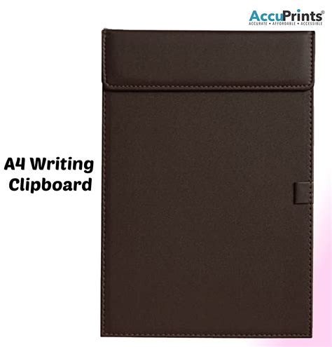 AccuPrints Leather Office Desk Pad Tablet File Folder with Paper Clip ...
