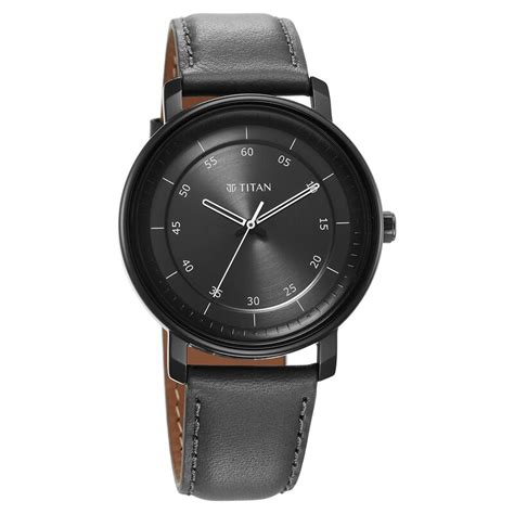 Buy Online Titan Workwear Quartz Analog Anthracite Dial Leather Strap ...
