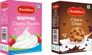 Rushikaa Whipping Cream Powder 50g & Choco Chips 100g (Total - 150g ...