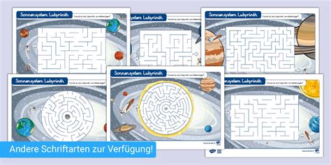 Sonnensystem Labyrinth - Arbeitsblätter (teacher made)