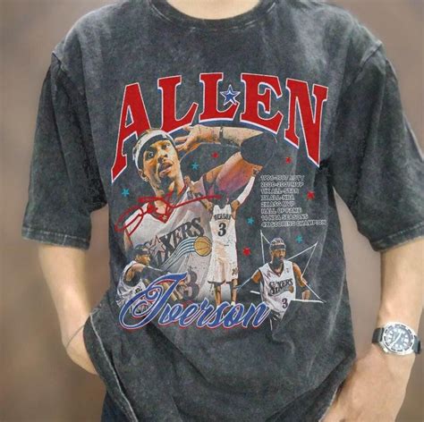 Allen Iverson Basketball Players Nba Sports Vintage Graphic T-shirt ...