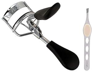 VEGA Premium Eye Lash Curler (EC-02), Black, 48 g & VEGA Tweezer ...