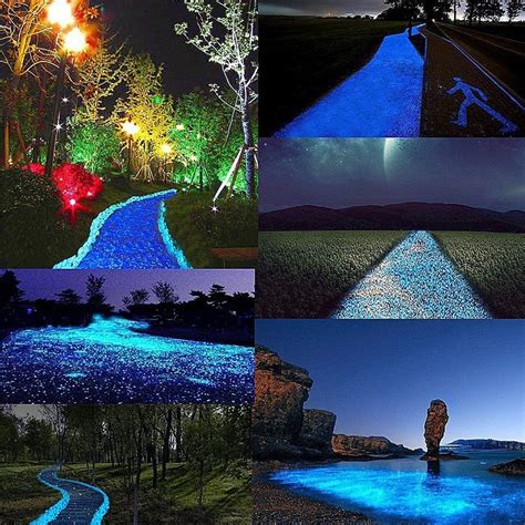 Buy Glow in the Dark Rocks Outdoor 300pcs Blue Garden The Stones for ...