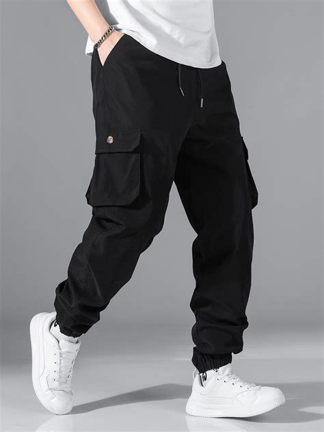 Manfinity Men Flap Pocket Drawstring Waist Cargo Pants | Cargo pants ...