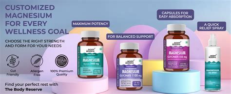 The Body Reserve Magnesium Glycinate Supplement - 120 Veg Tablets ...