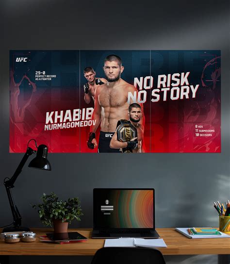 NO RISK NO STORY | Khabib Nurmagomedov | UFC | 3 Piece Set | Posterized.in