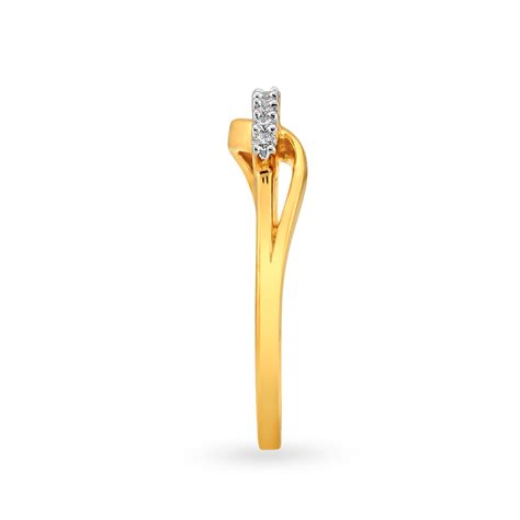 Eccentric 18 Karat Yellow Gold And Diamond Finger Ring