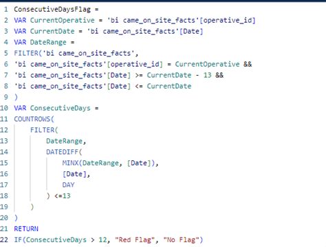Calculate / Flag 12 consecutive days in a 14 day p... - Microsoft ...
