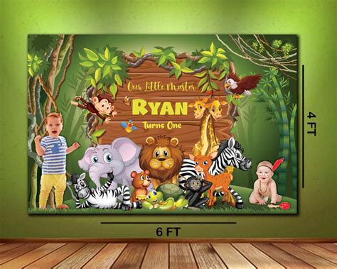 Snow Fair Premium Jungle Theme Backdrop Banners For Kids Birthday