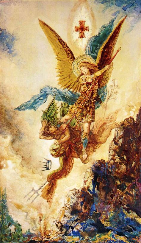 Saint Michael Vanquishing Satan, c.1882 - Gustave Moreau - WikiArt.org