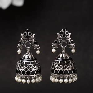 Flipkart.com - Buy Voylla Rangabati Black Enamel Embellished Earrings ...