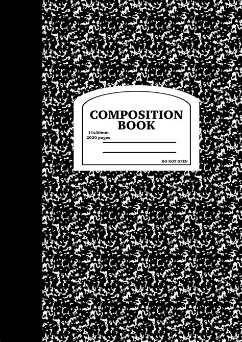 Composition Book Cover Template - Content Calendar Template
