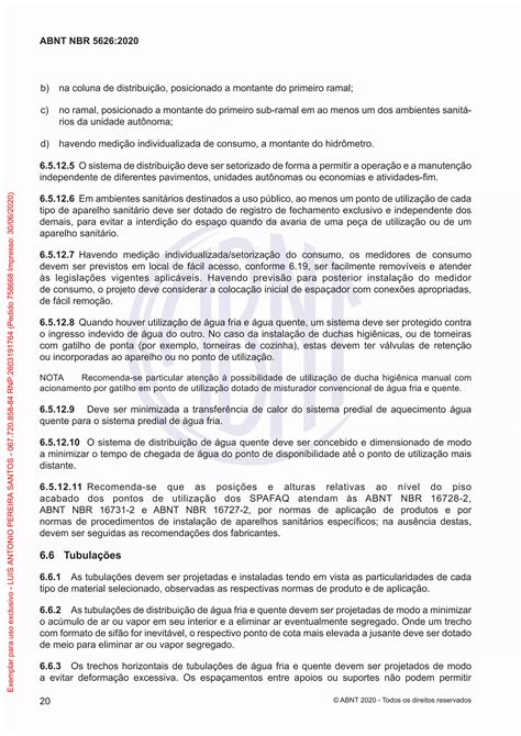 NBR 5626 - 2020 - | PDF