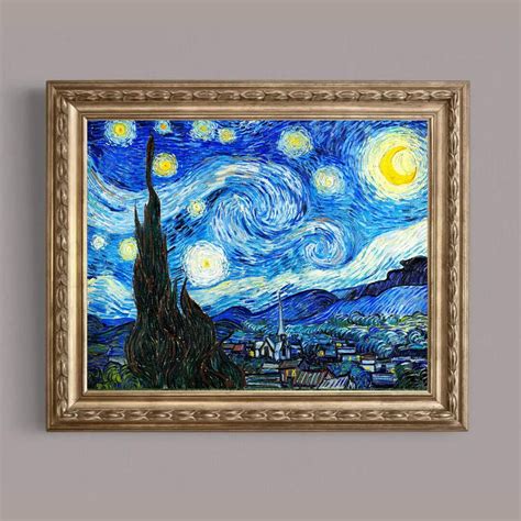 The Starry Night 1889 by Vincent Van Gogh, Starry Night Print, Van Gogh ...