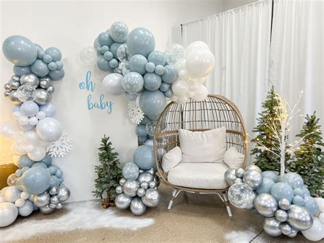 Winter Wonderland Decorations, Winter Themed Baby Shower Balloon Arch ...