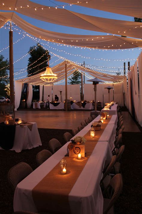A beautiful night to celebrate! | Wedding backyard reception, Small ...