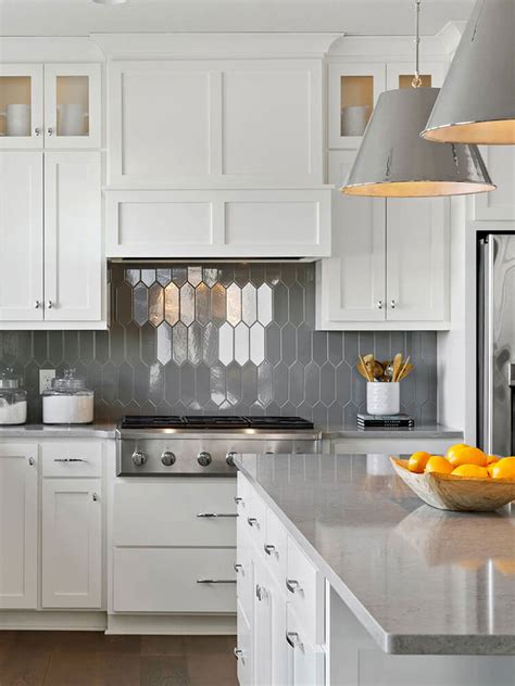 Gray Hex Tile Backsplash with Stylish Finish