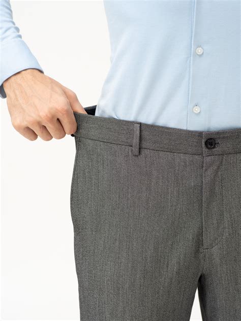 Buy Men's Thunder Grey Formal Trousers With Water Repellent Tech
