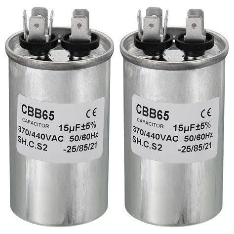 PATIKIL CBB65 15uF Operating Capacitor 15mfd AC 370/440V Aluminium ...