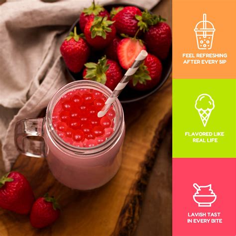 Fanale Strawberry Popping Boba Pearls, Vegan, Non India | Ubuy