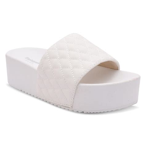 Buy Stelatoes Women White Casual Sliders (LSSFS078S) at Amazon.in