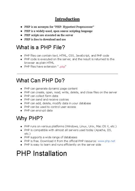 Introduction and basic programming - Introduction PHP is an acronym for ...