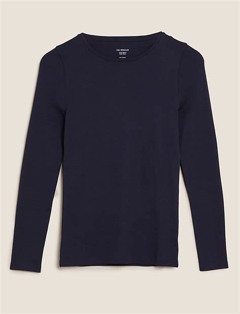 Buy Pure Cotton Regular Fit Long Sleeve Top at Marks & Spencer