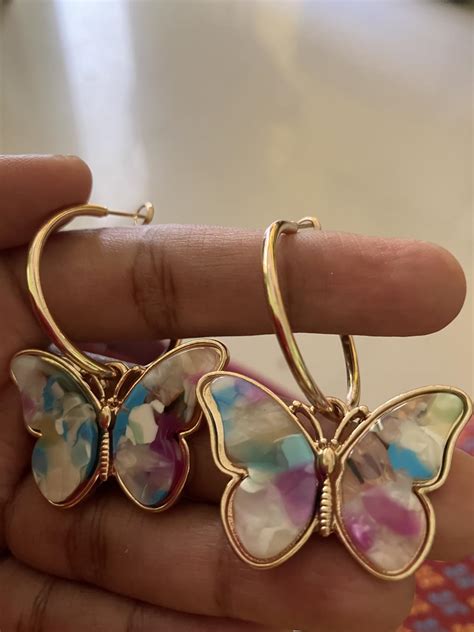 Yellow Chimes Hoop Earrings for Women Fashion Multicolor Butterfly ...