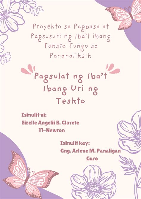 Pagbasa at Pagsusuri ng Iba't ibang Teksto Tungo sa Pananaliksik ...